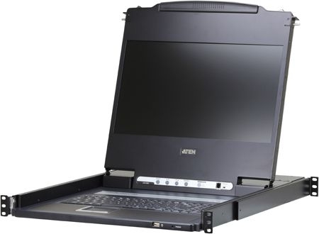 Aten CL6700MW-AT-XG ATEN DVI Full HD Arbeitskonsole 43,9 cm (17,3 Zoll) Widescreen (TFT Konsole) CL6700MW, USB, mit Audio
