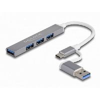 Delock 64214 DeLOCK USB 3.2 Slim Hub, 1 Port USB 3.2 und 3 Port USB 2.