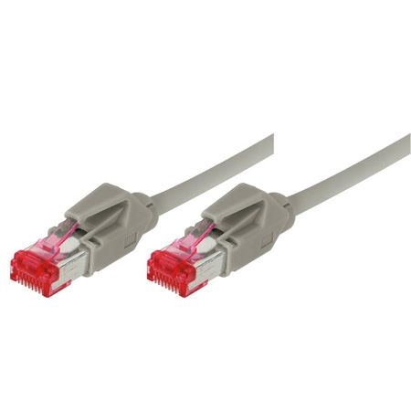 Tecline 74403 Tecline Patchkabel Cat. 6, S/FTP (PiMF), hochflexibel, mit Rastnasenschutz, grau, 3,0 m