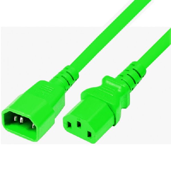 Exertis Connect 808046 Kaltgerätekabel, Kaltgerätestecker C14 auf Kaltgerätekupplung C13, grün, 1,8 m