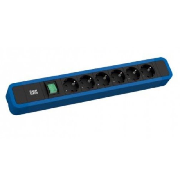 Bachmann 350301 Bachmann PRIMO 2 Steckdosenleiste 6 x Schutzkontakt, blau, 2 m