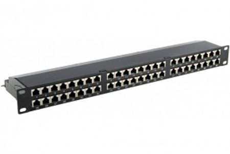 Exertis Connect 257281 Patchfeld, Cat.6, 48 Port, STP, 1 HE, 19 Zoll, schwarz