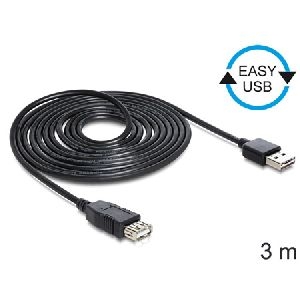 Delock 83372 DeLOCK Kabel EASY-USB 2.0-A Stecker an USB 2.0-A Buchse, Verlängerung, 3 m