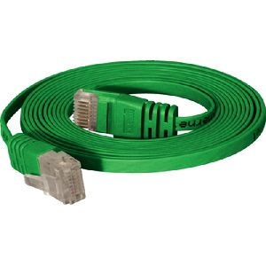 S-Conn 75715-SLG High Quality Flachband Patchkabel Cat. 6, U/UTP, grün, 5,0 m