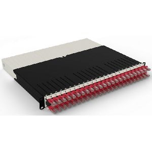 Patchbox PONEX8UTPRD patchbox.one/8RU/UTP (0,8 m) mit 24 Kassetten, Patchkabel Cat. 6a, U/UTP, PoE++, Kabel rot