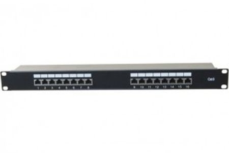 Exertis Connect 257309 Patchfeld Cat. 6, STP, 19 Zoll, 1 HE, 16 Port, schwarz