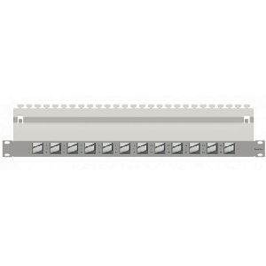 EasyLan CKVPL0R01E EasyLan Winkel-Modulträger für 24 Keystone-Anschlussbuchsen, 24x rechts, 19 Zoll, 1 HE, lichtgrau RAL 7035