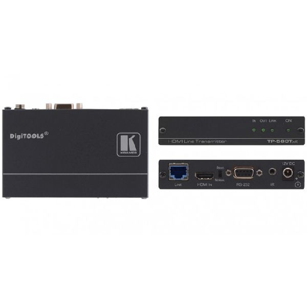 Kramer TP-580Txr Kramer Sender TP-580Txr für HDMI HDCP 2.2 mit RS–232 und IR über Long–Reach HDBaseT, 4K@60 Hz (4:2:0), bis 100 m