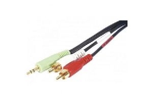 Exertis Connect 108799 Audiokabel, 3,5 mm Stereo Klinkenst./2x Cinch St., vergoldet, ca. 5,0 m