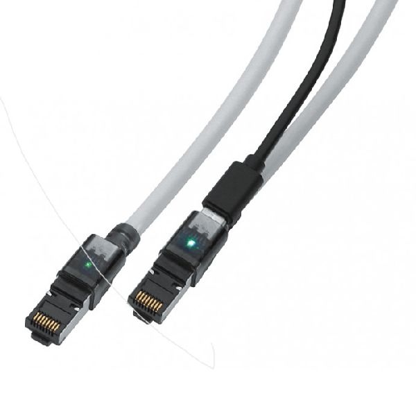 Nambo LEDGR6A-15 Nambo LED Patchkabel Cat 6a, S/FTP, LSZH, mit USB-C Schnittstelle, grau, 15,0 m