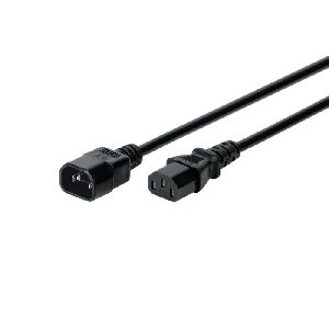 Tecline 35101 Kaltgeräte-Verlängerungskabel, Kaltgerätestecker C14 auf Kaltgerätekupplung C13, 0,90 m, schwarz