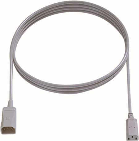Bachmann 356904 Bachmann Kaltgeräteverlängerungskabel, C14 Stecker an C13 Buchse, 2,0 m, grau