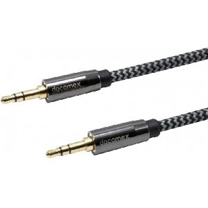 Dacomex 641784 Dacomex Audiokabel, 3,5 mm Stereo Klinkenst. / St., Recycling-Material, schwarz/grau, 0,5 m