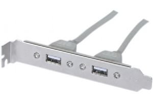 Exertis Connect 146698 USB 2.0 Slot Adapter, 2x USB Buchse A / 2x 5pol Buchse, ca. 0,25 m