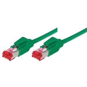 Tecline 71800G Tecline Patchkabel Cat. 6 (EIA/TIA), S/FTP, halogenfrei, mit Rastnasenschutz, grün, 0,5 m