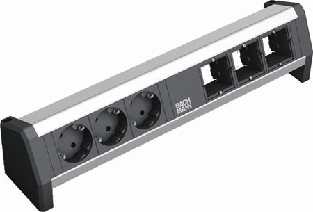 Bachmann 902002 Bachmann DESK 1 Facility System, 3 x Custom Modul + 3 x Schutzkontaktsteckdose
