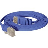 Tecline 77807B High Quality Flachband Patchkabel Cat. 6, U/UTP, blau,
