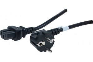 Exertis Connect 808360 Netzanschlusskabel, Schutzkontaktstecker abgewinkelt an Warmgerätebuchse C15, schwarz, 1,8 m