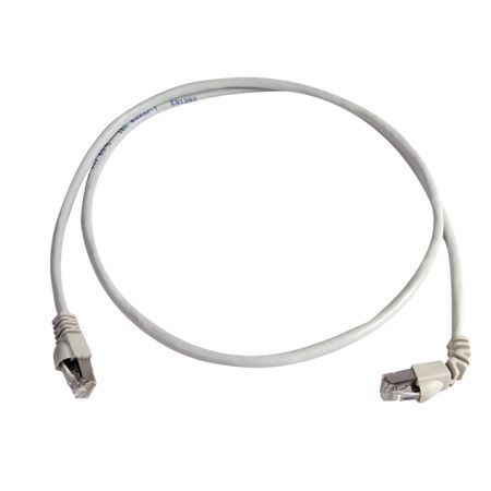 Telegärtner L00001A0155 Telegärtner Patchkabel Cat. 6A ISO/IEC, S/FTP (PiMF), einseitig abgewinkelt, halogenfrei, grau, 2,0 m
