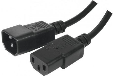 Exertis Connect 808051 Kaltgerätekabel, Kaltgerätestecker C14 auf Kaltgerätekupplung C13, schwarz, 7,5 m