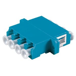 Tecline 395341 LWL Kupplung LC/LC, 4-fach, Singlemode, Kunststoff-Gehäuse mit Keramik-Ferrule, blau