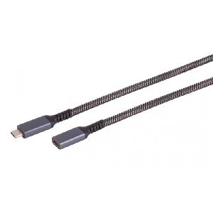 shiverpeaks BS14-74006 shiverpeaks USB 3.2 Gen. 2x1 Verlängerungskabel, 100 Watt, USB St.C/Bu.C, Textil, 1,5 m