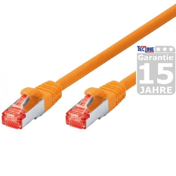 Dexlan 996632 Dexlan Patchkabel Cat. 6, S/FTP (PiMF), halogenfrei, mit Rastnasenschutz, orange, 5,0 m