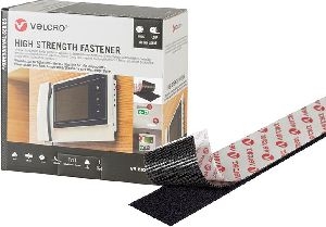Velcro VEL-PS20009 High Strength Klett-Installationsband der Marke VELCRO(r), 5 m Hakenband, 5 m Flauschband, 50 mm, schwarz