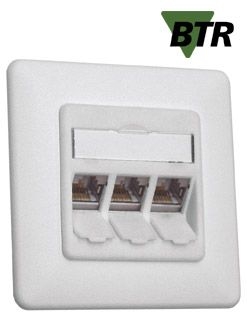 MetzConnect 130B12D31002-E Metz Connect Datendose C6Amodul, Cat.6A (ISO), 270°, 3-fach, Unterputz, reinweiß RAL 9010