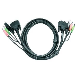 Aten 2L-7D05U ATEN KVM DVI-D Kombikabel, Singlelink, 18+1pol DVI-D St./St., USB St. A/St. B, 3,5 mm Stereo Klinkenst./st., 5,0 m