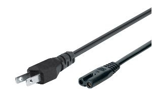 Tecline 35852 Netzanschlusskabel USA, Stecker an Euro 8 Buchse C7, schwarz, 1,8 m