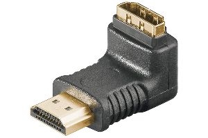 Exertis Connect 128294 HDMI Winkeladapter, vertikal, Version 1, vergoldet, HDMI St. A / HDMI Bu. A