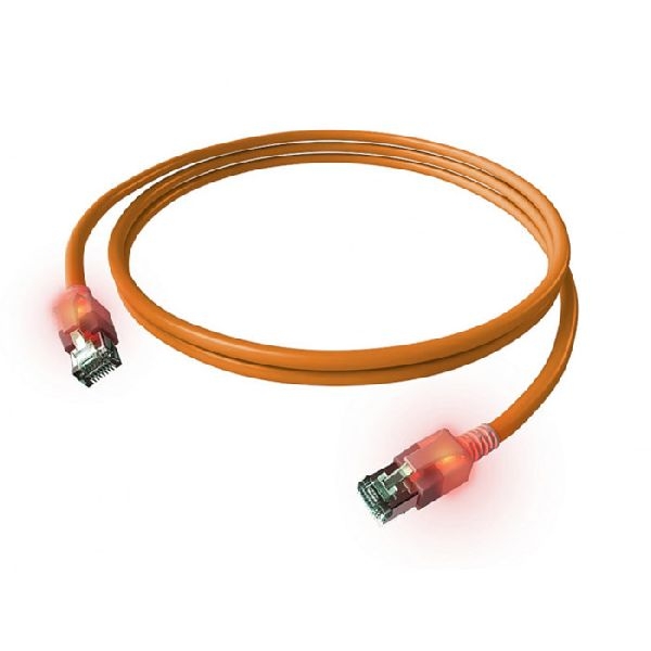 EasyLan CS1OOADAD0075 EasyLan DualBoot LED-Patchkabel Cat.6A (ISO/IEC), S/FTP, orange, 7,5 m, mit LED-Identifizierung
