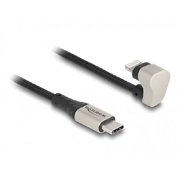 Delock 80025 DeLOCK USB Kabel, MFi, USB St. C gerade / Lightning St. 180° abgewinkelt, schwarz, 1,0 m
