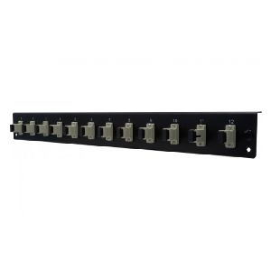 Dexlan 395430 Dexlan LWL Frontplatte bestückt für LWL Spleißbox, 12 x SC Simplex Multimode