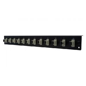 Dexlan 395430 Dexlan LWL Frontplatte bestückt für LWL Spleißbox, 12 x SC Simplex Multimode