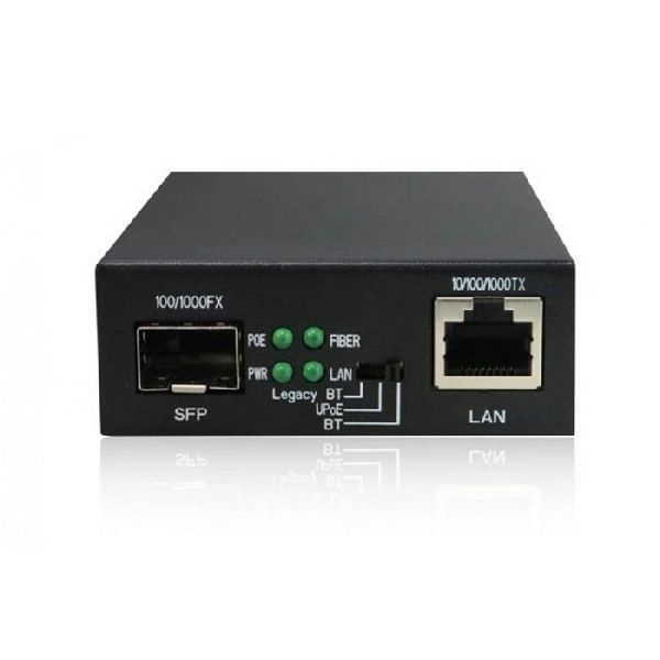 Dexlan SFP-TP60W Dexlan Medienkonverter mit 60 Watt PoE++-Injektor, 1x 1000/100/10 Mbit/s (RJ45), 1x SFP Slot 1000/100 Mbit/s