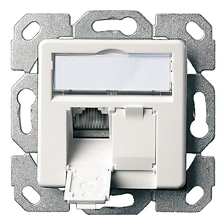 Telegärtner J00020A0500 / 100000007 Telegärtner Datendose AMJ45 8/8 K UP/50, Cat.6A ISO/IEC, 2-fach, Unterputz, alpinweiß