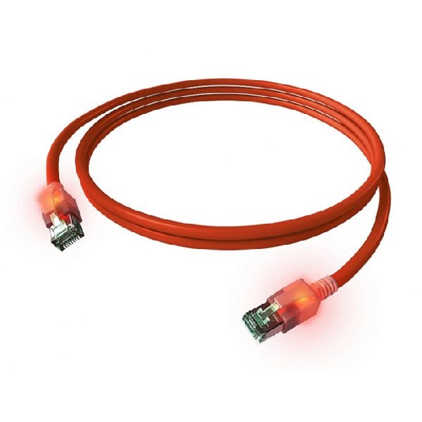 EasyLan CS1ORADAD0050 EasyLan DualBoot LED-Patchkabel Cat.6A (ISO/IEC), S/FTP, rot, 5,0 m, mit LED-Identifizierung