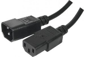 Exertis Connect 808051 Kaltgerätekabel, Kaltgerätestecker C14 auf Kaltgerätekupplung C13, schwarz, 7,5 m