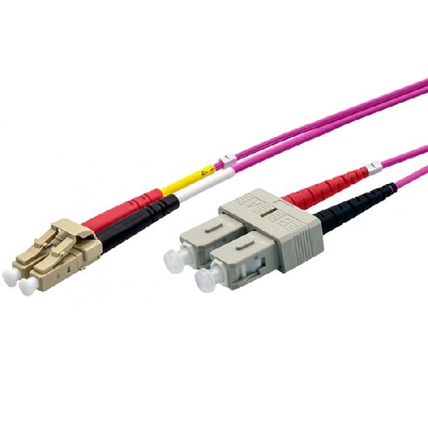 Ekivalan COZOM4DCLC2SE0070A Ekivalan LWL Duplex Patchkabel OM4, 50/125 µm, LC/SC, erikaviolett, 7,0 m