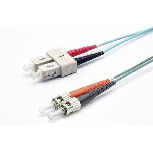 Ekivalan COZOM3DCST2SA0010A Ekivalan LWL Duplex Patchkabel OM3, 50/125 µm, SC/ST, aqua, 1,0 m