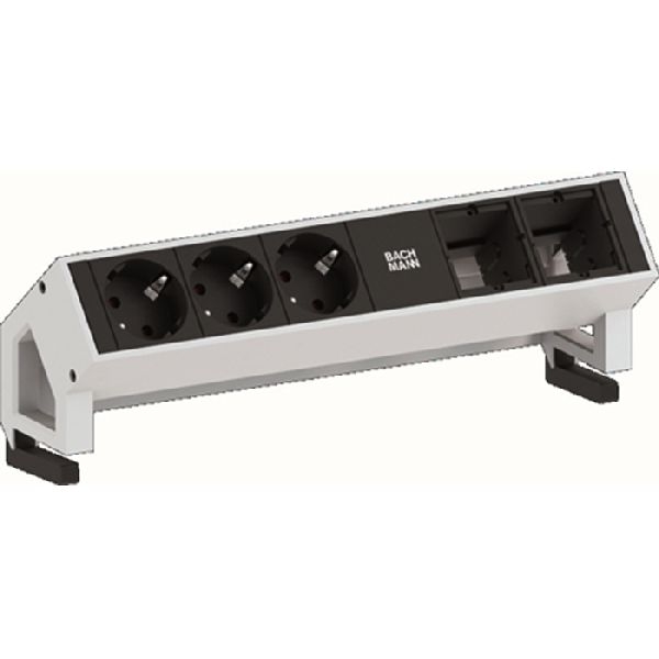 Bachmann 902201 Bachmann DESK 2 Facility System, 2 x Custom Modul + 3 x Schutzkontaktsteckdose, weiß