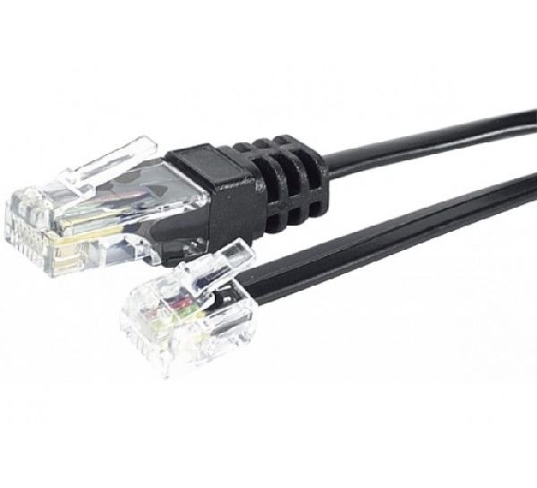Exertis Connect 285011 Telefonkabel, Belegung: 2/7 – 3/4 – 4/5 – 5/8, schwarz, 10,0 m