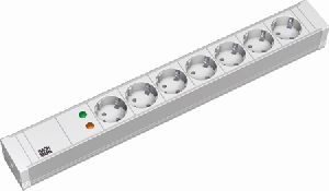 Bachmann 333604 Bachmann 19" PDU PVC Steckdosenleiste mit Überspannungsschutz, 7-fach Schutzkontaktsteckdose