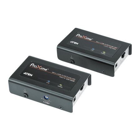 Aten CE100-AT-G ATEN KVM Extender über Cat.5e Verkabelung CE100, USB, mit Überspannungsschutz