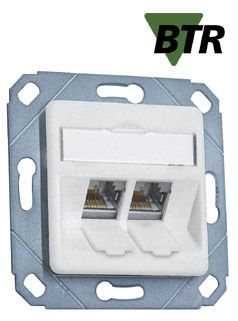 MetzConnect 1309121102-E Metz Connect Datendose E-DAT modul, Cat.6A, 2-fach, Kanaleinbau, reinweiß RAL 9010