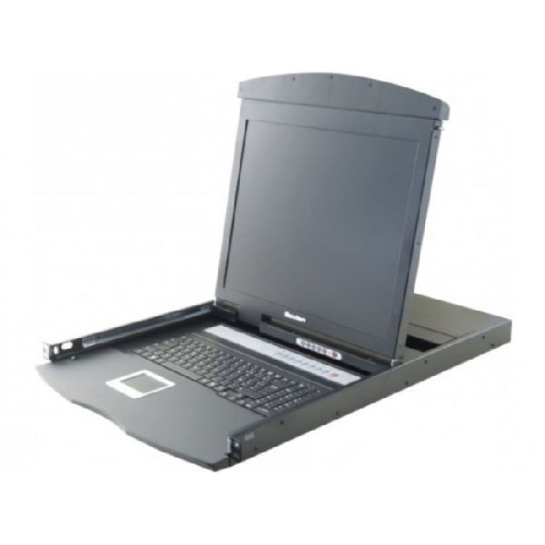 Dexlan 751908 Dexlan 19 Zoll Rackmount Dual Rail KVM Konsole 19 Zoll LCD Bildschirm mit KVM Switch