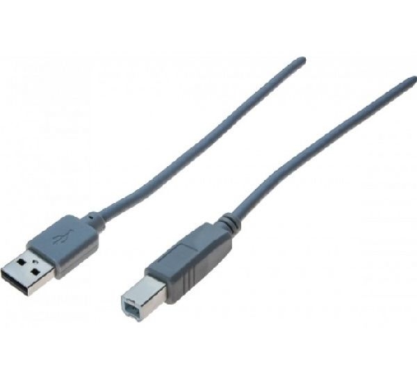 Exertis Connect 532511 USB 2.0 High Speed Kabel, USB St. A/ USB St. B, anthrazit, 1,0 m