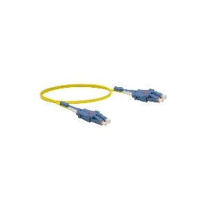 Exertis Connect 392931 LWL Patchkabel Uniboot, 9/125 µm, OS2-Faser, LC Duplex Stecker/ LC Duplex Stecker, UPC, gelb, 1,0 m